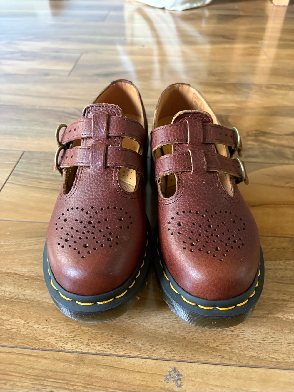 Dr. Martens Burgundy and Tan Leather Clog - Picture 9 of 12